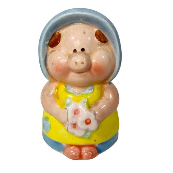 Enesco Pig Salt Pepper Shaker Set VTG Kitsch Farmhouse Kitchen Decor Cottagecore - Picture 10 of 13